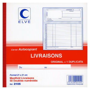 Elve Manifold Livraisons 50 feuillets avec duplicata 21 x 21 cm