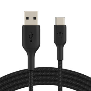 Cable USB A vers USB C - 2m Tressé NOIR