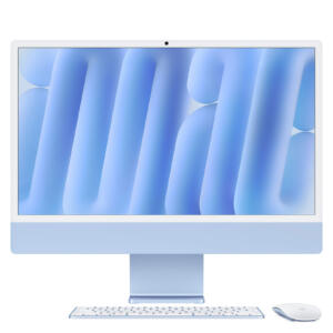 iMac 24'' (2024) - Bleu - écran Retina 4,5K 24'' - M4 - CPU 8 / GPU 8 - RAM 16 Go - 256 Go SSD - garantie 2 ans