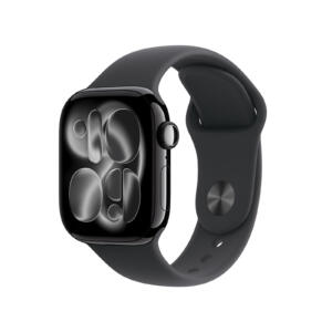 Apple Watch Series 11 - 42 mm - Aluminium noir de jais - Bracelet Sport - Noir M/L