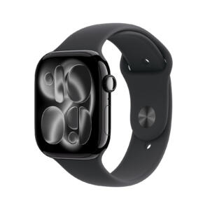 Apple Watch Series 11 - 46 mm - Aluminium noir de jais - Bracelet Sport - Noir M/L