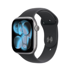 Apple Watch Series 11 - 46 mm - Aluminium gris sidéral - Bracelet Sport - Noir M/L